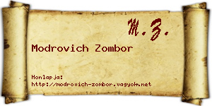 Modrovich Zombor névjegykártya